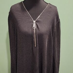 Premise Studio Black and White Polka Dot Blouse